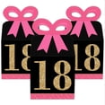 thumbnail image 2 of Big Dot of Happiness Chic 18th Birthday - Pink, Black and Gold - Square Favor Gift Boxes - Birthday Party Bow Boxes - Set of 12, 2 of 8