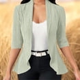 thumbnail image 6 of Ynynloco Women's Dressy Casual Blazer Open Front Office Work Business Lightweight Eyelet Embroidery Crop Suit Blazers, 6 of 9
