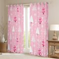 thumbnail image 2 of Homewish Girly Pink Xmas Tree Blackout Curtains Set of 2 (52x84 Each) for Kids, Kawaii Cartoon Christmas Window Curtains, Winter Stars Snowflake Curtains and Drapes, Black Out Curtains Decor, 2 of 6