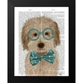 thumbnail image 2 of Fab Funky 15x18 Black Modern Framed Museum Art Print Titled - Labradoodle, Cream, with Glasses and Bow Tie, 2 of 5