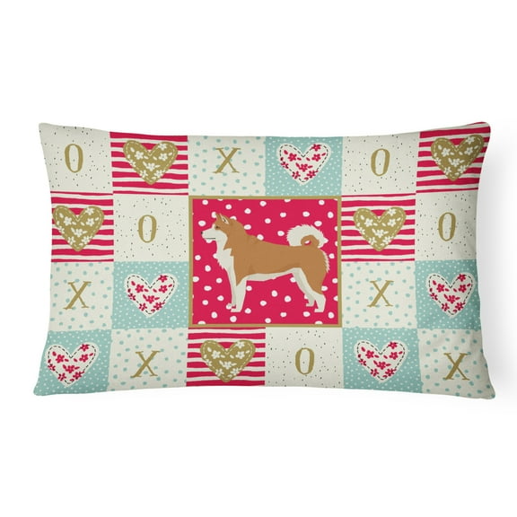 Carolines Treasures CK5902PW1216 Akita Love Canvas Fabric Decorative Pillow, 12H x16W, multicolor