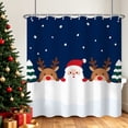thumbnail image 6 of Tchckioa Christmas Reindeer Shower Curtain for Bathroom,Waterproof and Privacy Hooks Bath Curtain,Blue and White,72x72, 6 of 6