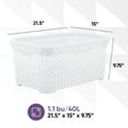 thumbnail image 2 of Superio Laundry Basket, Laundry Hamper, 50-liter wicker style basket with cutout handles, to storage dirty clothes, in washroom, or bedroom, white., 2 of 9