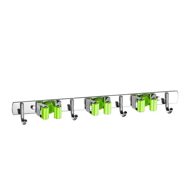 Moyic Soporte para escoba, soporte para cepillo, soporte de pared, acero inoxidable, a prueba de herrumbre, duradero, exquisito gancho para Accesorios de baño tipo 5