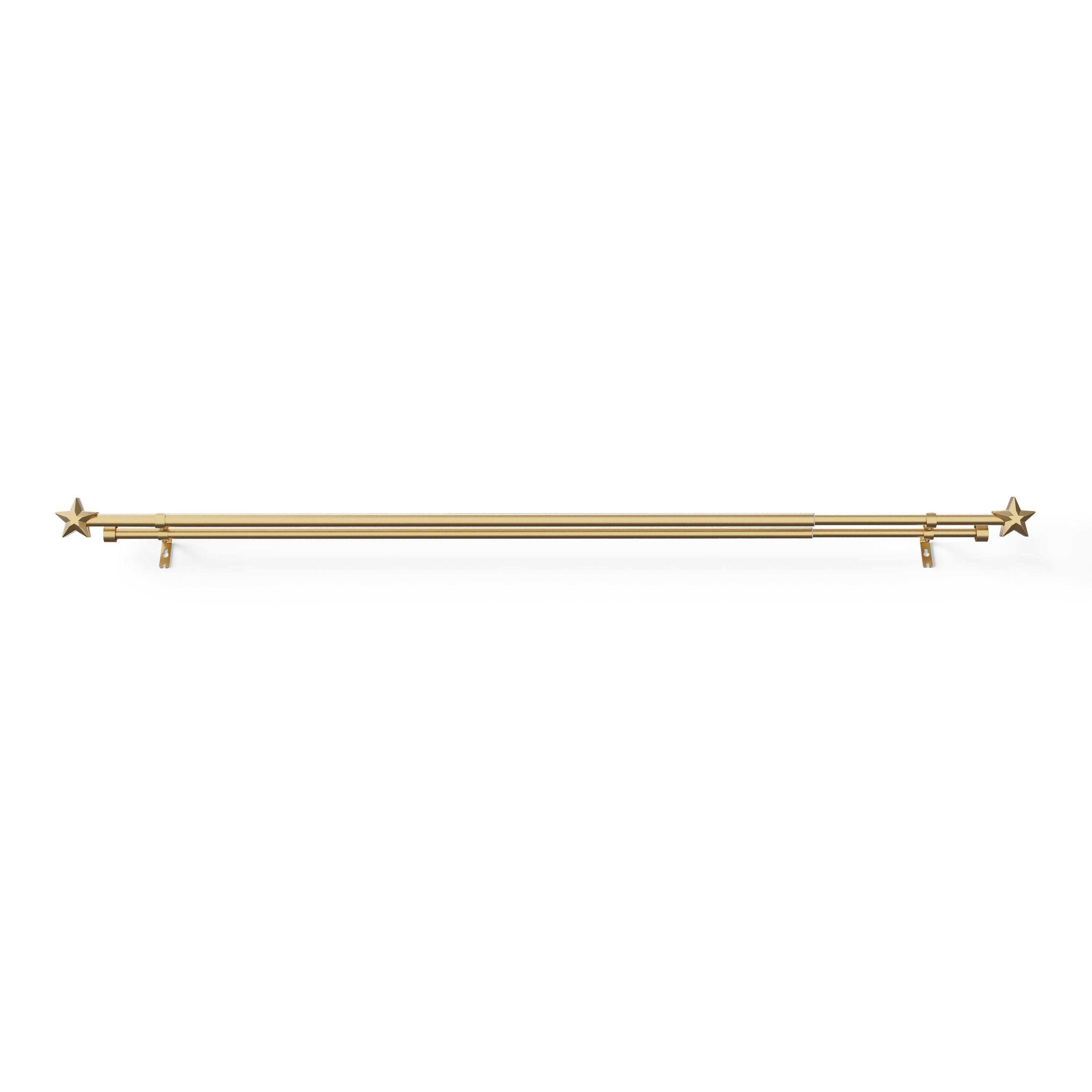 Mainstays Kids 3/4" Gold Star Adjustable Double Curtain Rod, 48"-84"