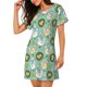 thumbnail image 2 of Easygdp Chicken Laying Eggs Camisón de manga corta para mujer, informal, estampado, 2 of 6