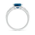 thumbnail image 2 of ANGARA Natural 2.25 ct London Blue Topaz Ring with Diamond Accents in 14K White Gold for Women (Size-9x7mm) | November Birthstone, Anniversary, Jewelry Gift for Women | Natural London Blue Topaz Ring, 2 of 11