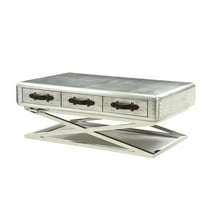 ACME Aberdeen II 51" Accent Storage Coffee Table in Aluminum