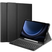 Fintie Keyboard Case for Samsung Galaxy Tab S10 Lite/ S10 FE/ S9 FE 5G 10.9 Inch/Tab S9 11 Inch with S Pen Holder, Slim Stand Cover Detachable Wireless Bluetooth Keyboard, Black