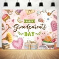 thumbnail image 2 of 15 x 10 ft Happy Grandparents Backdrop School Event Retirement Love Grandparents Photography Background Grandpa Grandma Holiday Family Gatherings Banner Decoration for Party Photo Booth Props, 2 of 4