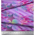 thumbnail image 2 of Soimoi polyester Crepe Fabric Star & Diagonal Stripe Decor Fabric Printed Yard 42 Inch Wide, 2 of 3