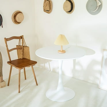 Bestco 32in Modern Dining Table Round Pedestal Table Tulip Table for 4 People White