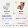 thumbnail image 2 of NOUHAUS Aurora Genuine Leather Zero Gravity Heat Bluetooth Massage Chair Living Room Bedroom (Dark Caramel), 2 of 10