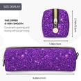 thumbnail image 3 of Disketp Purple Glitter Estuche de Lápices de Cuero con Cierre, Estuche Compacto para Papelería, Bolígrafos y Accesorios Pequeños, 3 of 7