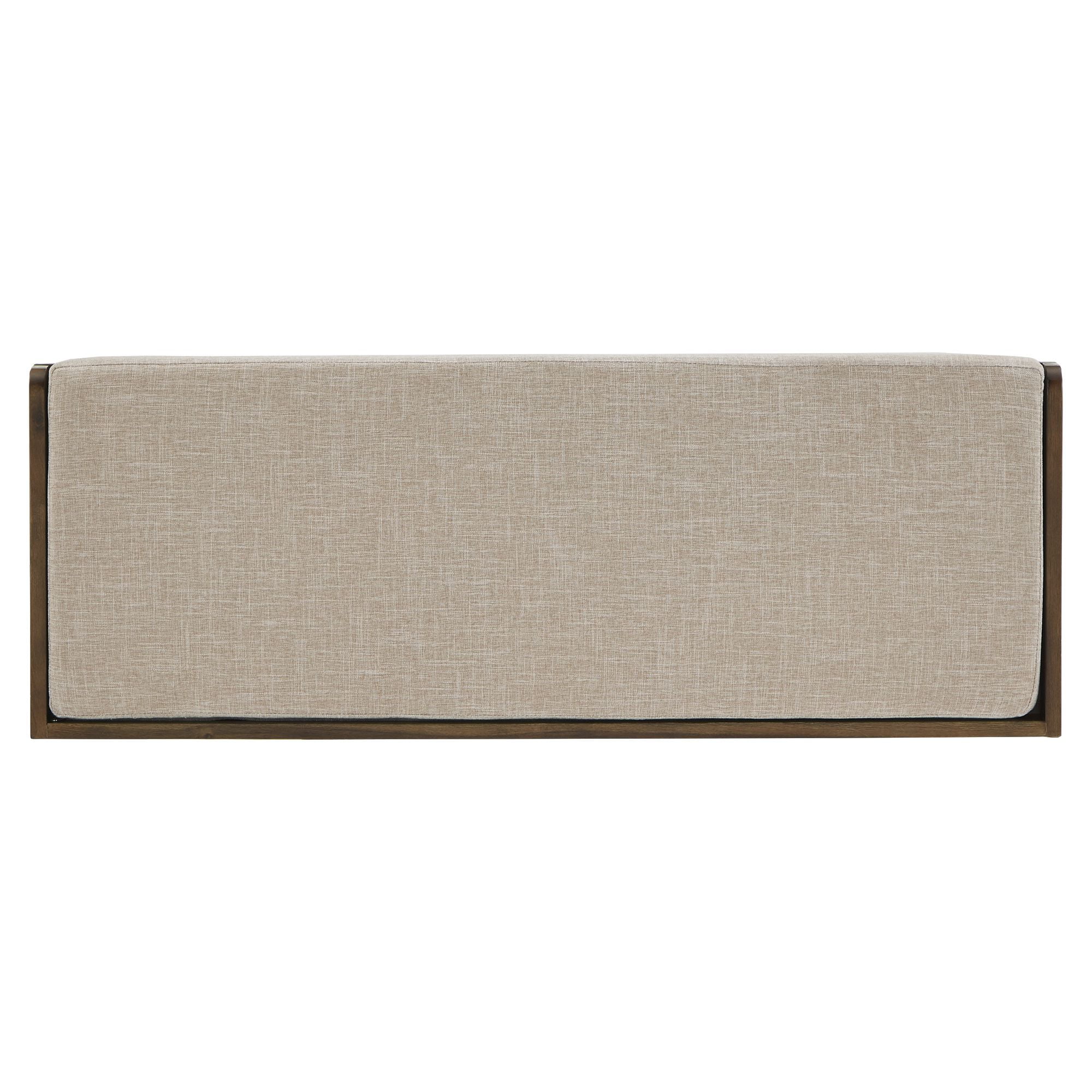 Weston Home Marin Storage Bench with Linen Seat Cushion, Antique Brown Finish