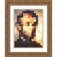 Salvador Dali 2x Matted 20x24 Gold Ornate Framed Art Print 'Gala Contemplating the Mediterranean Sea Which at Eighteen Metres Becomes the Portrait of Abraham Lincoln'