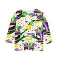 CLOISE Kids 3/4 Sleeve Shirts Boys Girls Youth Mardi Gras Purple Crew ...