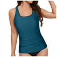 thumbnail image 5 of GEWSEY Women Tankini Top Only - High Neck Bathing Suit Tummy Control Swim Top 2025 Navy, L, 5 of 9