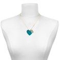 thumbnail image 2 of Delight Jewelry Acrylic Large Teal Heart - Large Goldtone Crystal Initial - B - Charm Necklace, 17.5"+2", 2 of 4