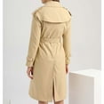 thumbnail image 6 of Herrnalise Women's Double Breasted Pea Coat Winter Mid-Long Trench Coat with Belt Khaki,XXL, 6 of 8