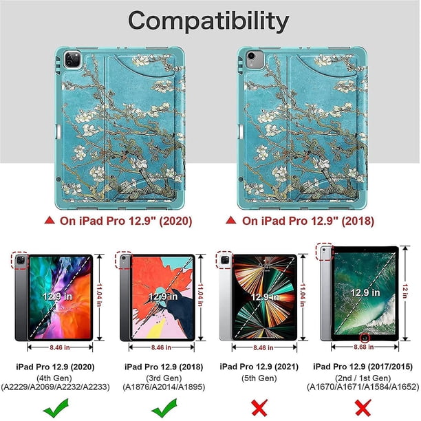Funda con soporte magnético YONGSHENG para iPad Pro de 12,9 pulgadas 4ª y 3ª generación 2020/2018