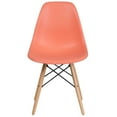 thumbnail image 6 of Flash Furniture 2 Pk. Elon Series Peach Plastic Chair with Wooden Legs for Versatile Kitchen, Dining Room, Living Room, Library or Desk Use, 6 of 7