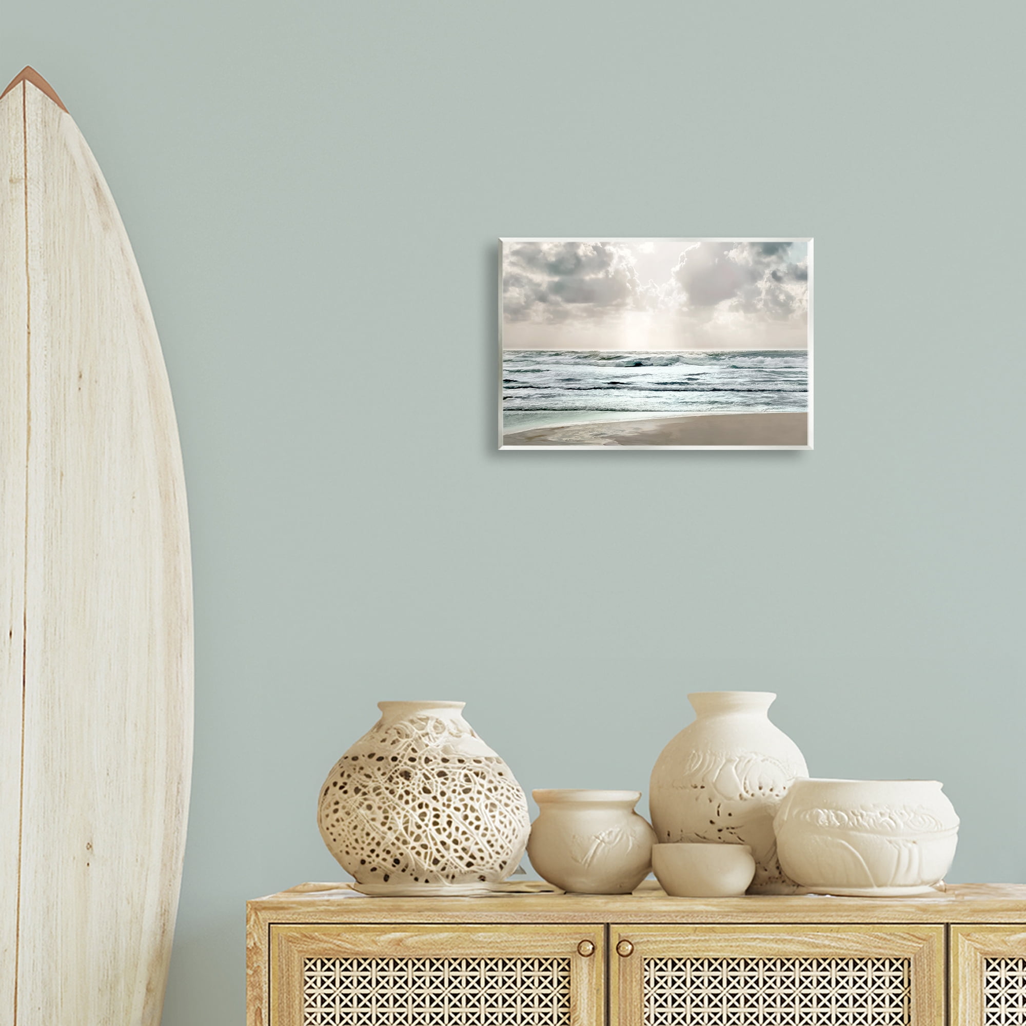 Stupell Industries Cloudy Sunlight Beach Landscape Photography Unframed Art Print Wall Art, 15 x 10
