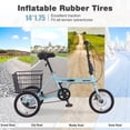 thumbnail image 6 of POVANLI 14" Tricycle for Adults,3 Wheel Bikes for Adults with Basket, 95% Pre-Assembled Collapsible Steel Frame 200 LBS Capacity, 6 of 9