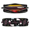 thumbnail image 2 of Yiaed Colorful Geometry Print Leather Pencil Case - Leather Pen Pencil Holder - Elegant & Practical Pencil Pouch for Work & Office, 2 of 7