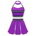 thumbnail image 2 of MSemis Kids Girls 2PCS Cheer Leader School Uniform with Pleated Mini Skirt Set, 2 of 5