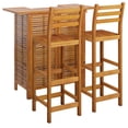 thumbnail image 2 of vidaXL 19.7 in Solid Wood Acacia Patio Bar Table with Table and Stool, Multicolor (3 Count), 2 of 11