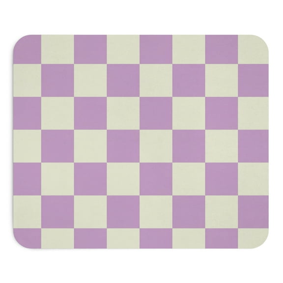 Mousepad Lavender Checkerboard Aesthetic Grid Pattern Design
