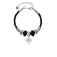 thumbnail image 2 of Delight Jewelry Silvertone Large August - Lime Green Crystal Heart Big Sister Celtic Knot Leather Bead Bracelet, 7"+2" Extender, 2 of 4