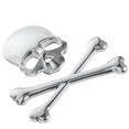 thumbnail image 4 of FELTECHELECTR Pegatina de calavera de metal 3D plateada para coche, emblema de calavera para maletero trasero, calcomanías de esqueleto personalizadas, decoración para automóvil, 4 of 6