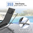 thumbnail image 4 of Edtara Ensemble de 3 Chaises Longues de Patio, Fauteuils Inclinables à Dossier Réglable avec Appui-Bras et Table d'Appoint pour Piscine, Balcon Ou Pelouse, 4 of 8