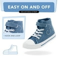 thumbnail image 2 of FUNCOO PLUS Kids High Top Sneakers Toddler Girls Canvas Shoes, Denim, Size 10, 2 of 6