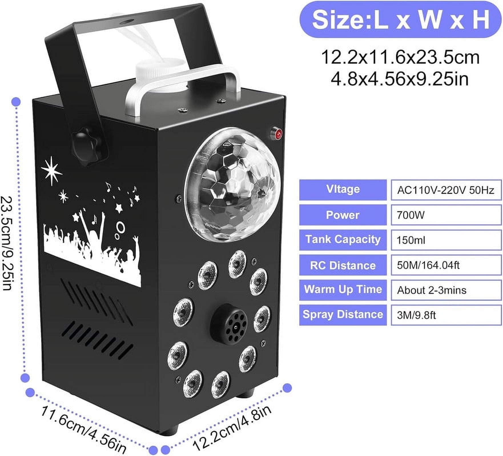 700W 3500 CFM Fog Machine - 9 LED Disco Ball Lights, Wireless Remote & Preheating Light, Ideal for Halloween, Christmas, Weddings & Parties