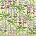 thumbnail image 2 of Ambesonne Garden Art Fabric by the Yard Upholstery, Pink Lilac Lupine Flower, 5 Yards, Pale Green Pink and Lilac, 2 of 5