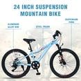 thumbnail image 4 of 24-Inch Mountain Bike with Front Suspension, Shimano 6-Speed - Blue, 4 of 6