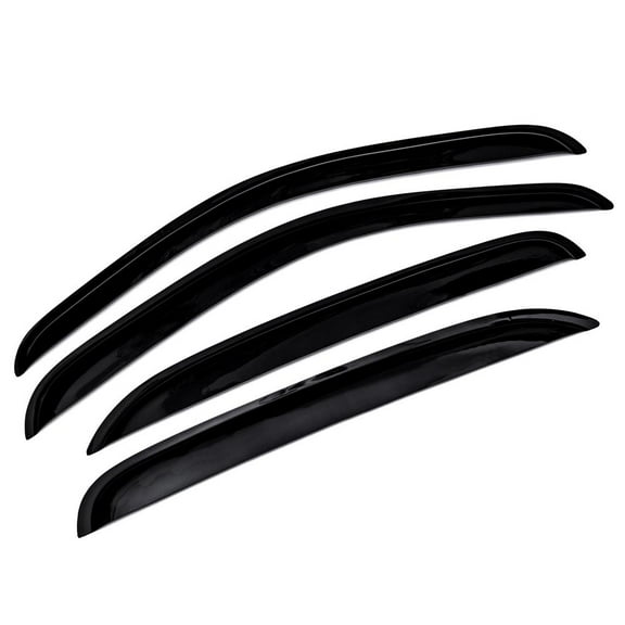 Sizver Smoked Window Visors/Wind Rain Deflector Rain Guard For 2007-2013 Chevy Silveardo / GMC Sierra CrewCab Only *Not Fit 99-07 Classic model*