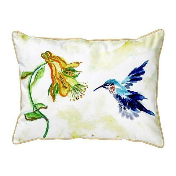 Betsy Drake SN824 11 x 14 in. Hummingbird & Yellow Flower Small Pillow
