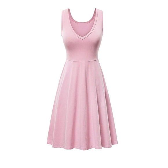 DondPO Midi Dresses for Women Casual Dresses Women's Dress Floral Print Outdoor Home Slim T Shirt Dress Tee Dress Swing Dress Plain Ruched Dress Summer Dresses Sundresses for Women Pink Dress M