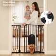 thumbnail image 2 of Pet Gate, 29.5''-34.25'' DOMIPET Pet Gate with Cat Door, Pressure Mount, Safety Gate Gift,Black, 2 of 10