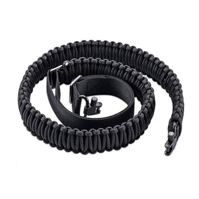 Correa De Paracaídas Correa de cuerda de paraguas de 7 núcleos Correa de hombro ajustable con hebilla QD (negro)