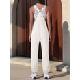 thumbnail image 5 of Women'S Casual Corduroy Overalls Sleeveless Adjustable Straps Jumpsuits for Women with Pockets White L, 5 of 8