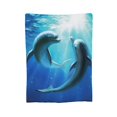thumbnail image 3 of SPXUBZ Two Dolphins Blanket Smooth Soft Pattern Print Throw Blanket for Kids adult Gift Couch Bed Twin, 3 of 7