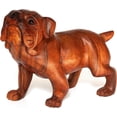 thumbnail image 3 of Wooden Hand Carved Walking Bulldog Statue Figurine Sculpture Art Rustic Home Decor Accent Handmade Handcrafted Wood Gift Dog Artwork Size: Large - 12" wide x 9" tall x 5" deep, 3 of 9
