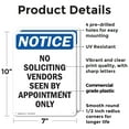 thumbnail image 2 of (2 Pack) No Soliciting Vendors Seen By OSHA Notice Sign 7 Inch X 10 Inch Plastic Sign, Weather Resistant, UV Protected for Workplace, Business, and Construction Site, Made in the USA, 2 of 8