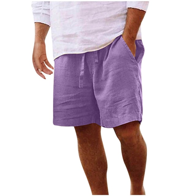Mens Casual Pantalones Cortos Bolsillo Sólido Elástico Cintura Recta Medio Pantalones Cortos, Pantalones Deportivos para Al Aire Libre Y Diario