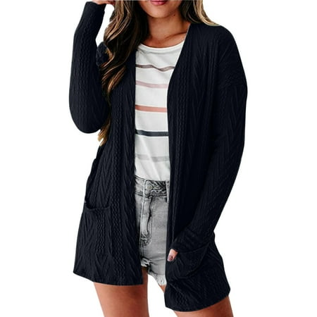 

QYZEU Scrub Jackets for Women Herringbone Cape Jacket Women Solid Color Loose Fashion Patchwork Sweater Knit Long Sleeve Cardigan Jacket Coat